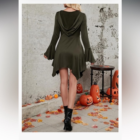 Grim Reaper Army Green medium dress  NEW - Picture 4 of 12